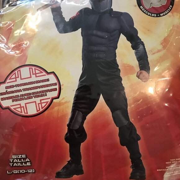 Snake Eyes Child Costume Size L Hasbro Muscle Padded Body Suit ONLY Halloween - Picture 3 of 7